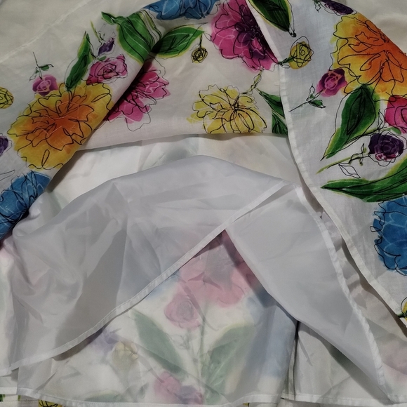 Carole Little Floral A-Line Skirt with Multicolor Design - Picture 4 of 6